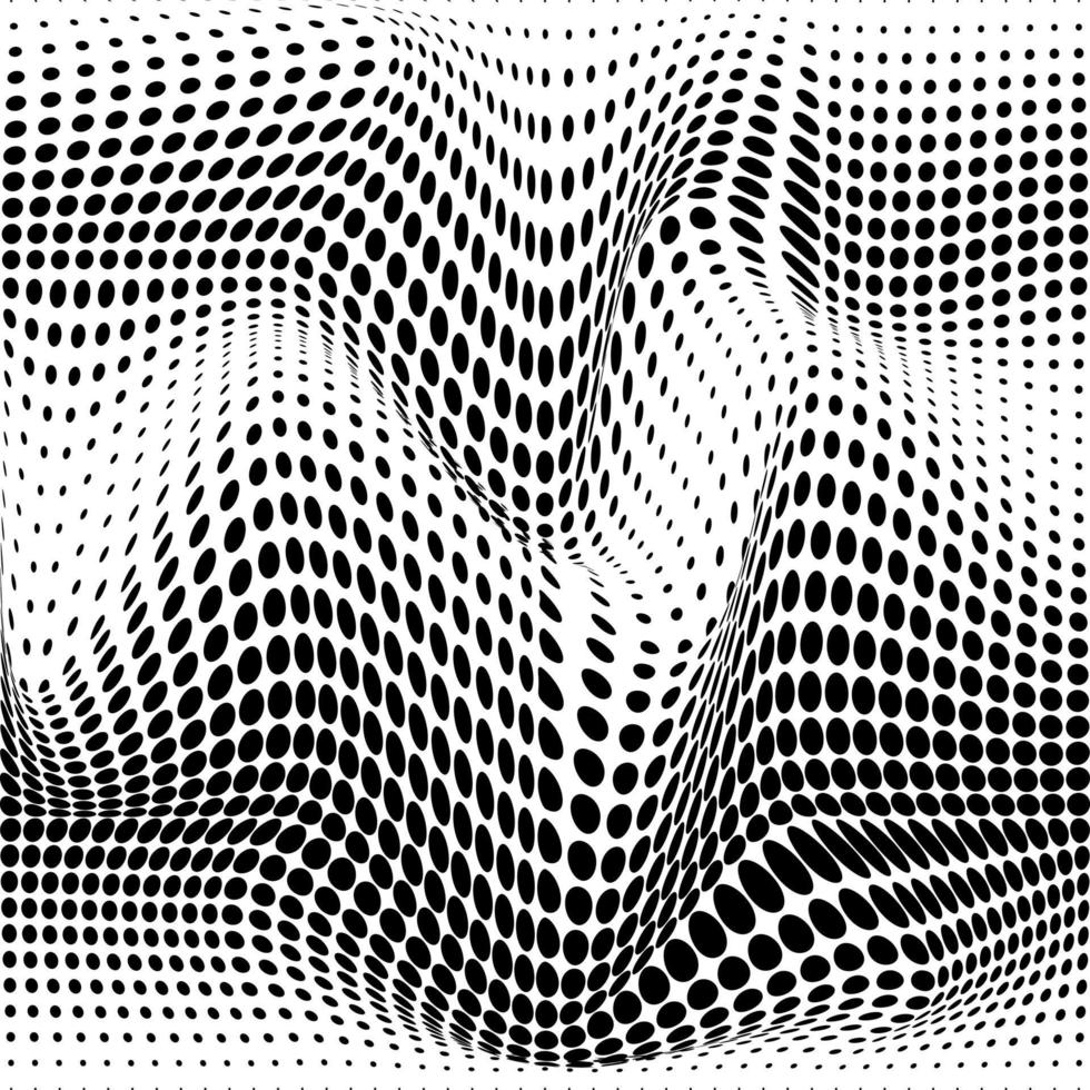 Fondo monocromático abstracto 3d con diseño vectorial de patrón de puntos, tema tecnológico, flujo punteado dimensional en perspectiva, big data, nanotecnología. vector