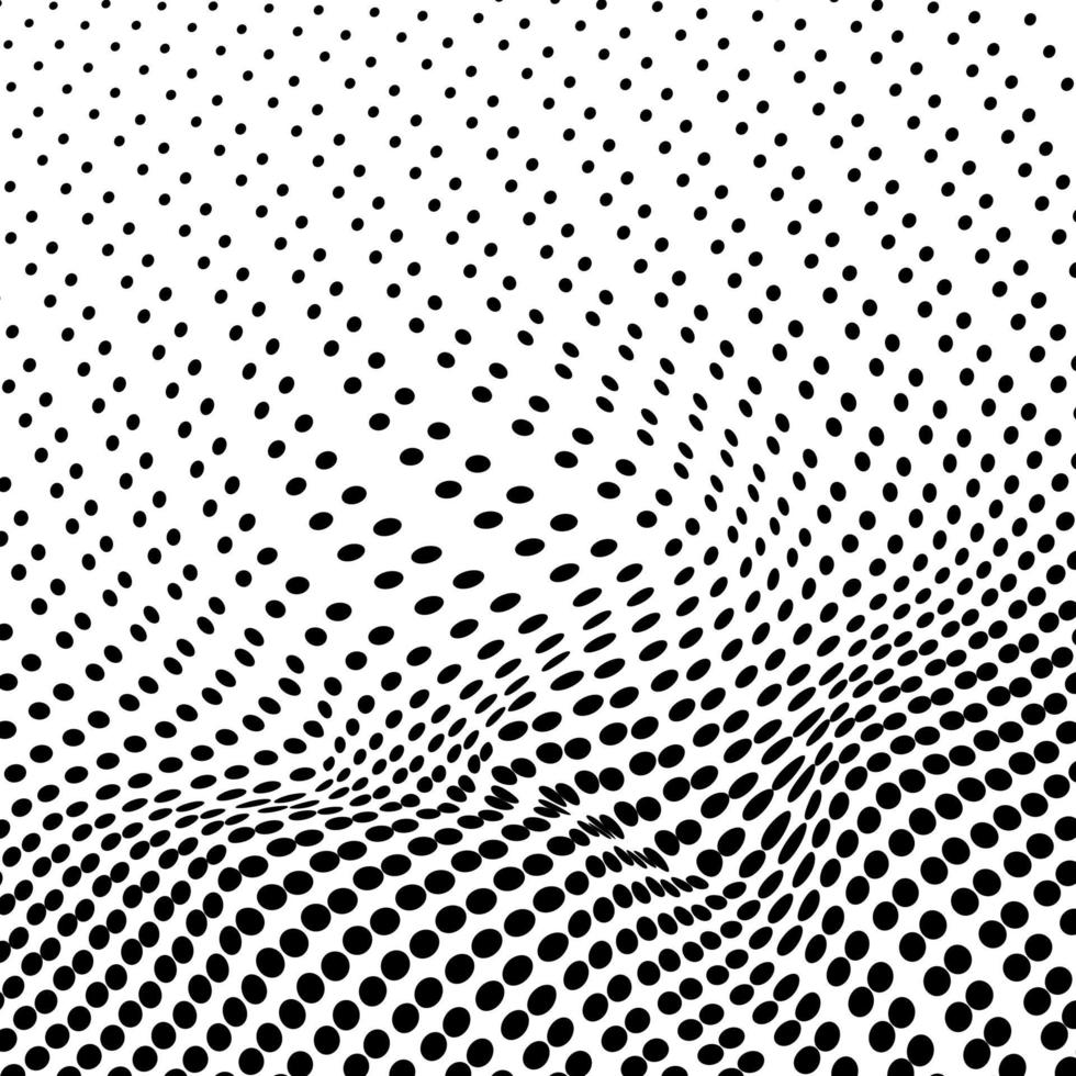 3D abstract monochrome background with dots pattern vector design, technology theme, dimensional dotted flow in perspective, big data, nanotechnology.