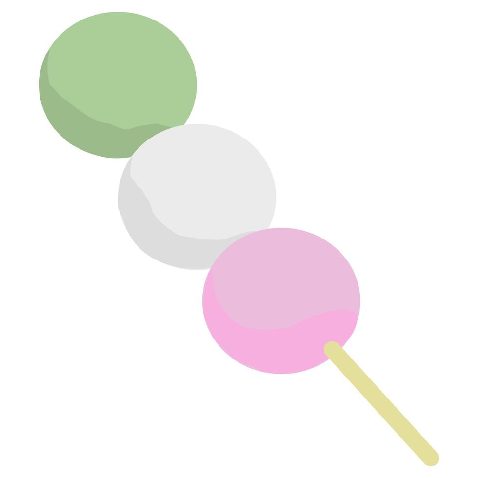 Bola de masa hervida japonesa de arroz hanami dango vector