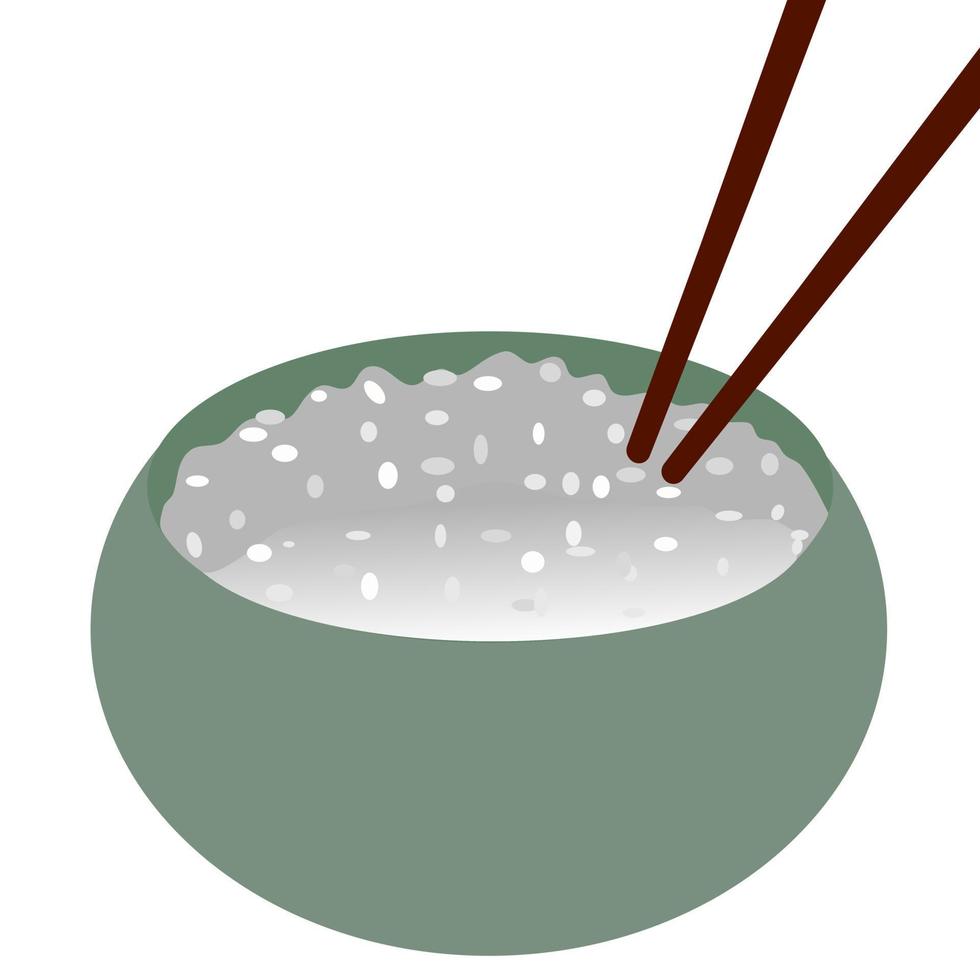 tazón de arroz japonés vector