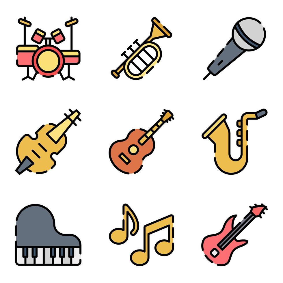 Music Jazz Icon Set vector