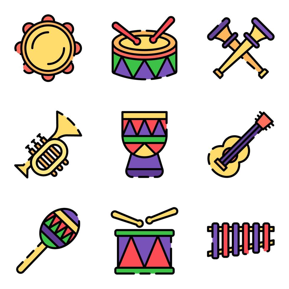 icono de la música de carnaval de mardi gras vector