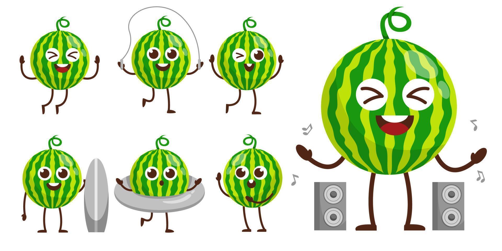 Bundle Set of fruit cartoon mascot vector