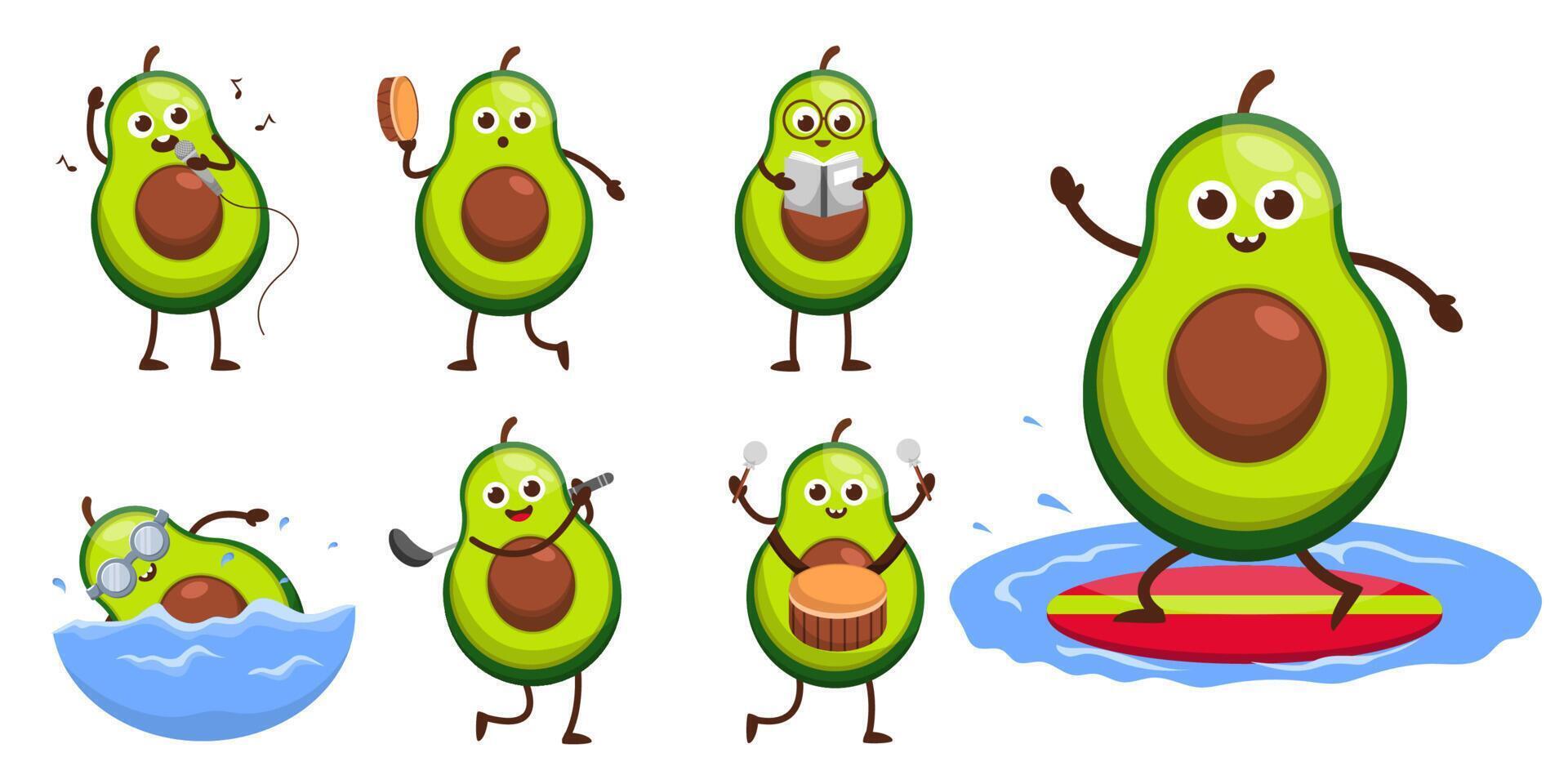 Bundle Set of fruit cartoon mascot vector