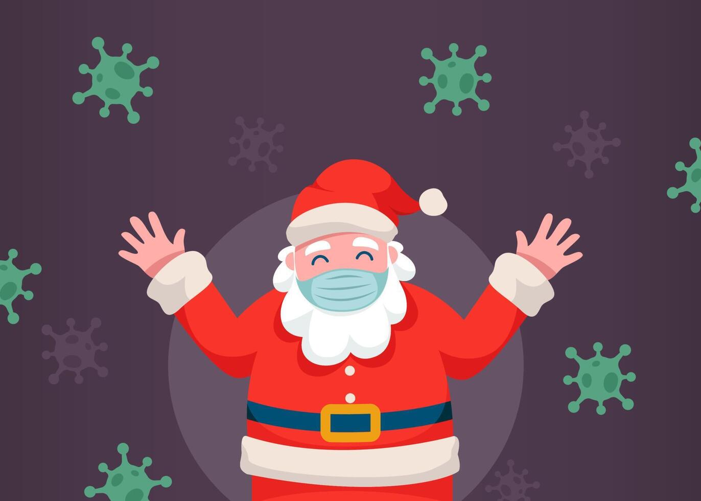 Santa Claus in face mask protection from virus cartoon vector