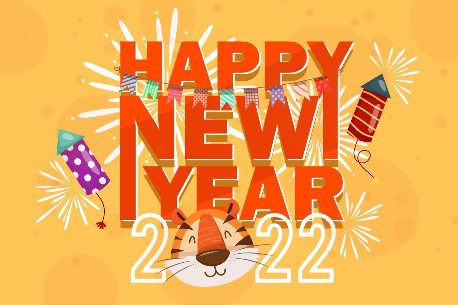 2022 Tiger Year typography design. Tiger is traditional elements and chinese zodiac. vector