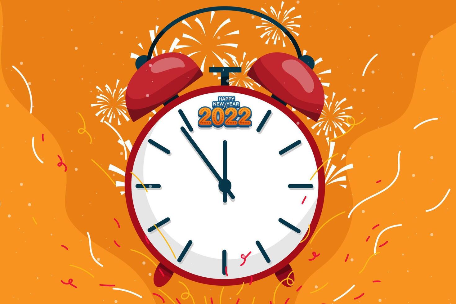 Time to countdown on New Year cartoon with lettering vector illustration