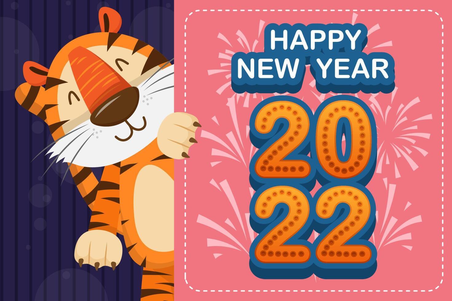 2022 Tiger Year typography design. Tiger is traditional elements and chinese zodiac. vector
