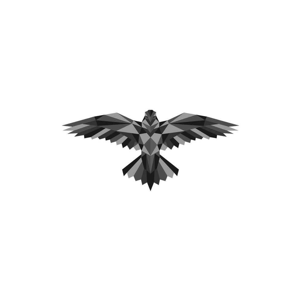 Geometric bird eagle polygonal with triangles, circles. Abstract. Vector illustration. Eagle