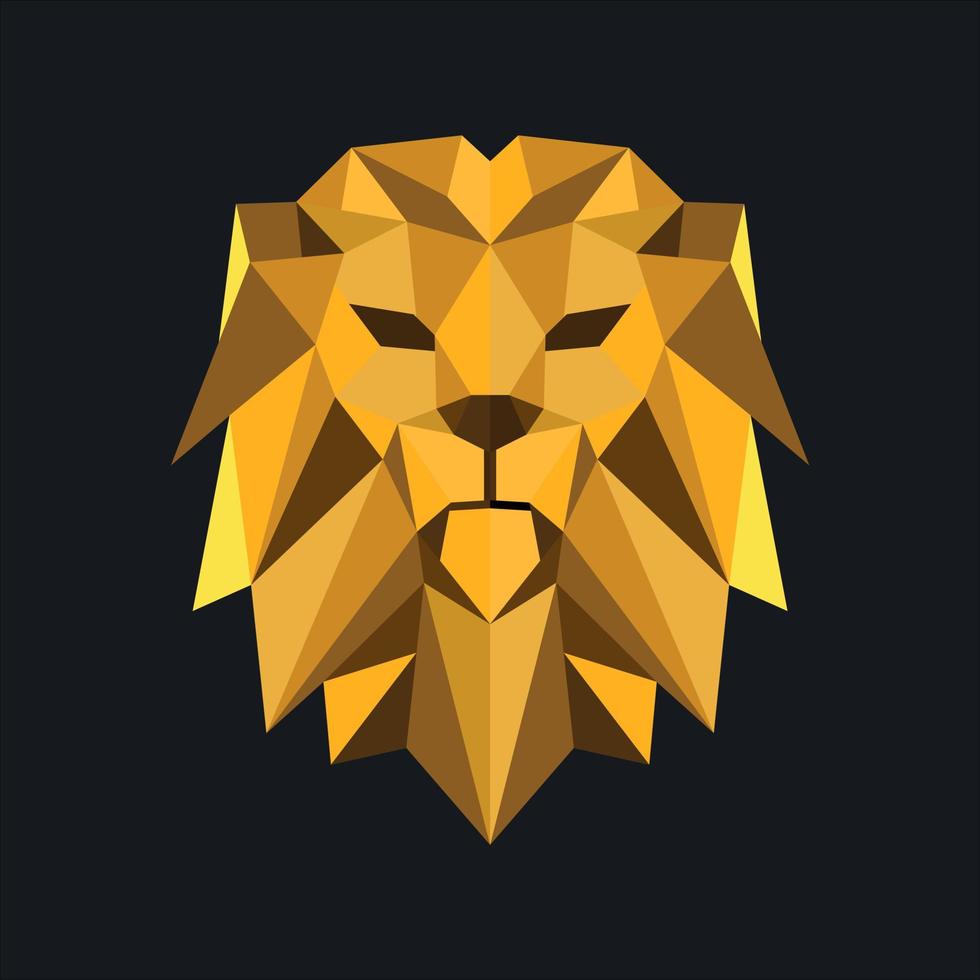 diseño de logotipo poligonal de cabeza de león vector