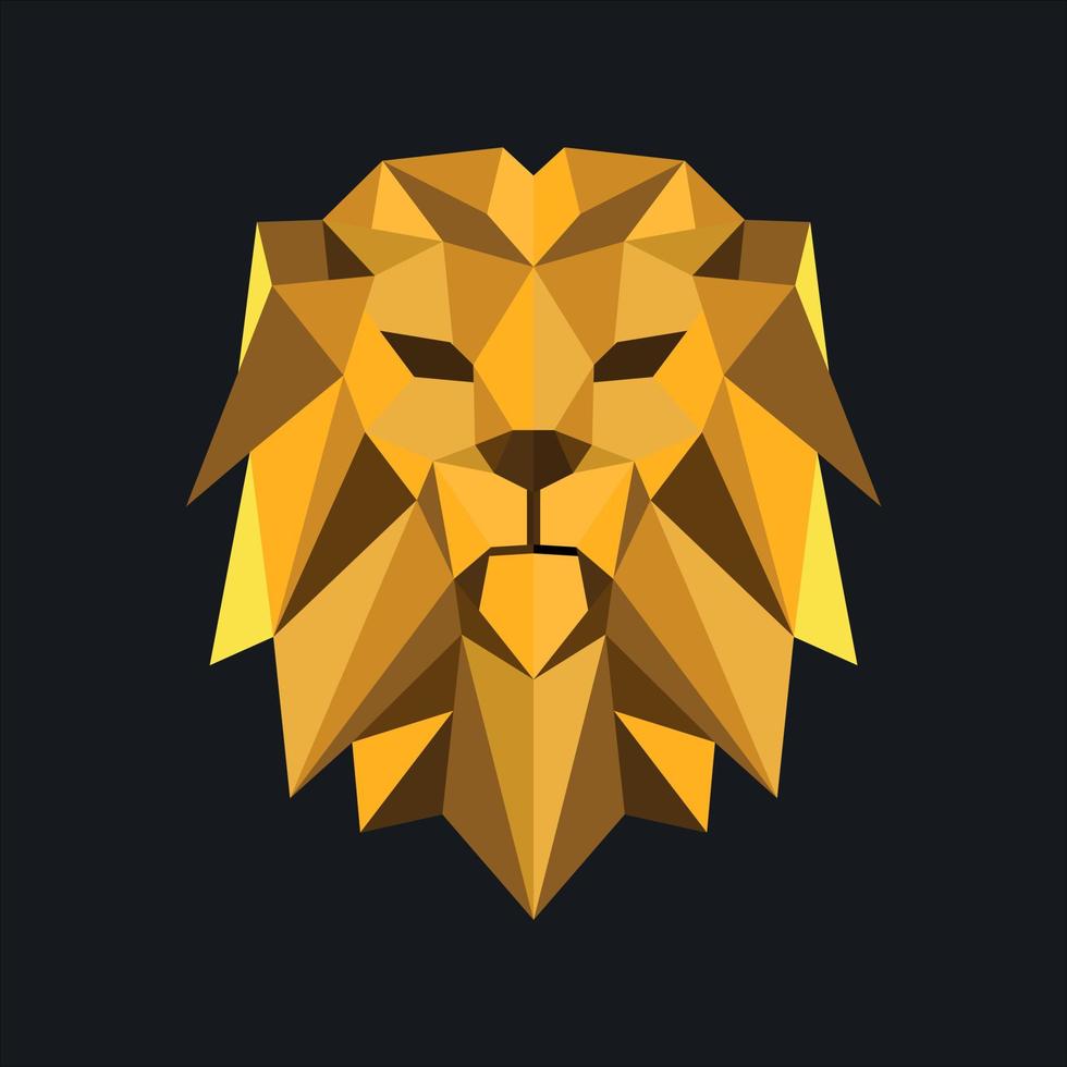 Lion Head Polygonal Logo Design vector