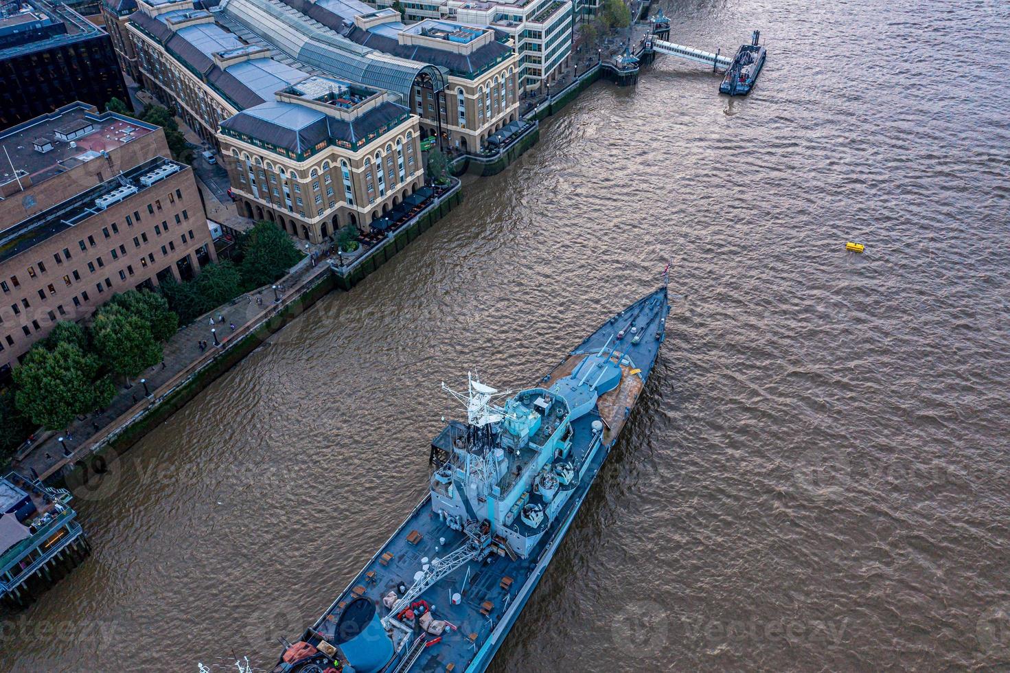 Navy ship museum on the river Thames photo