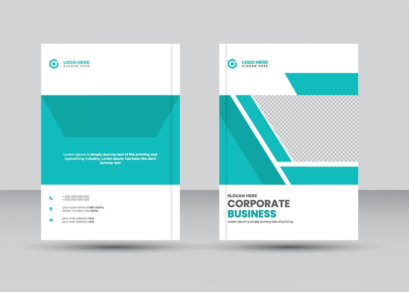 Corporate brochure or booklet layout template annual report cover design vector
