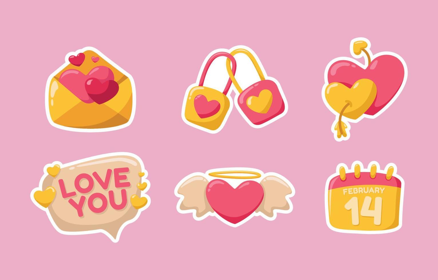 Sticker Collection of Valentine's Day vector