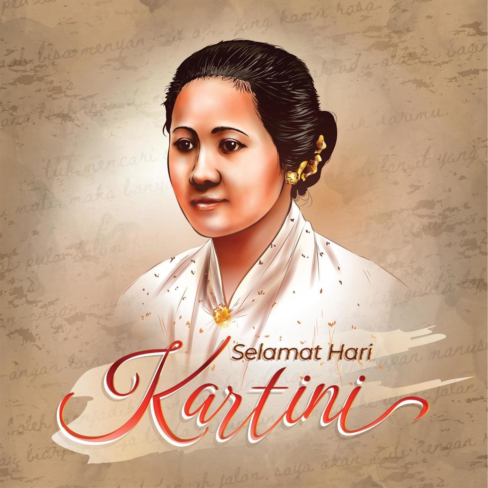 concepto de retrato del día de kartini vector