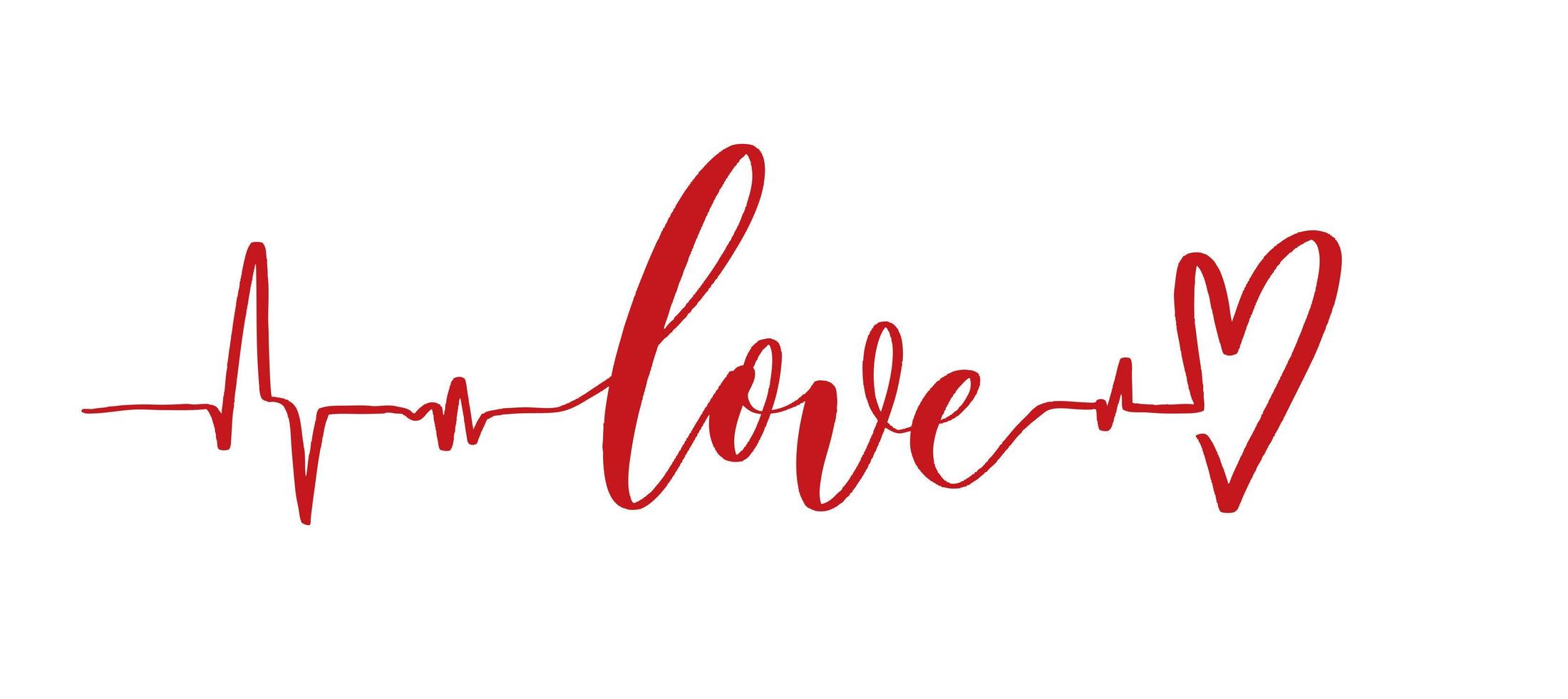 Love - calligraphic inscription with smooth lines. vector