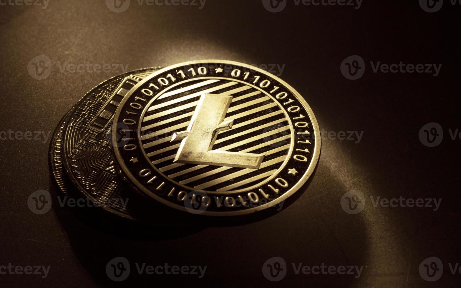 Litecoin digital cryptocurrency coin photo