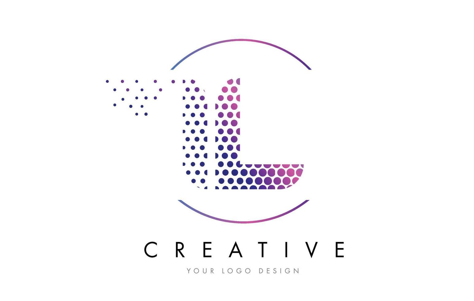 IL I L Pink Magenta Dotted Bubble Letter Logo Design Vector