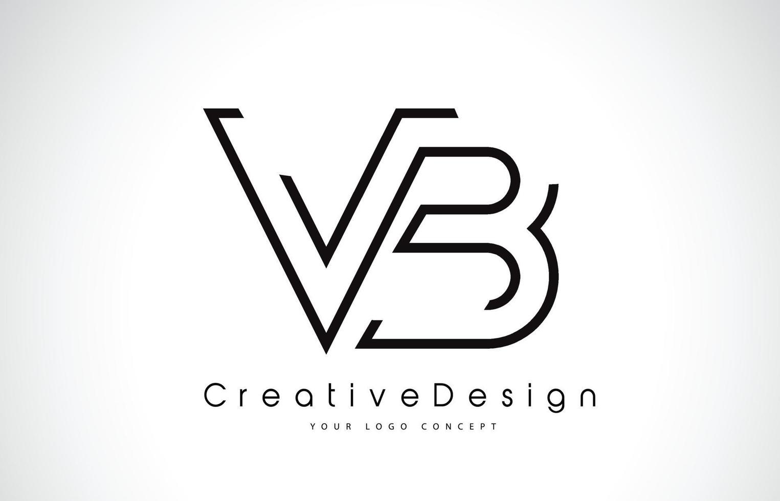 VB V B Letter Logo Design in Black Colors. vector