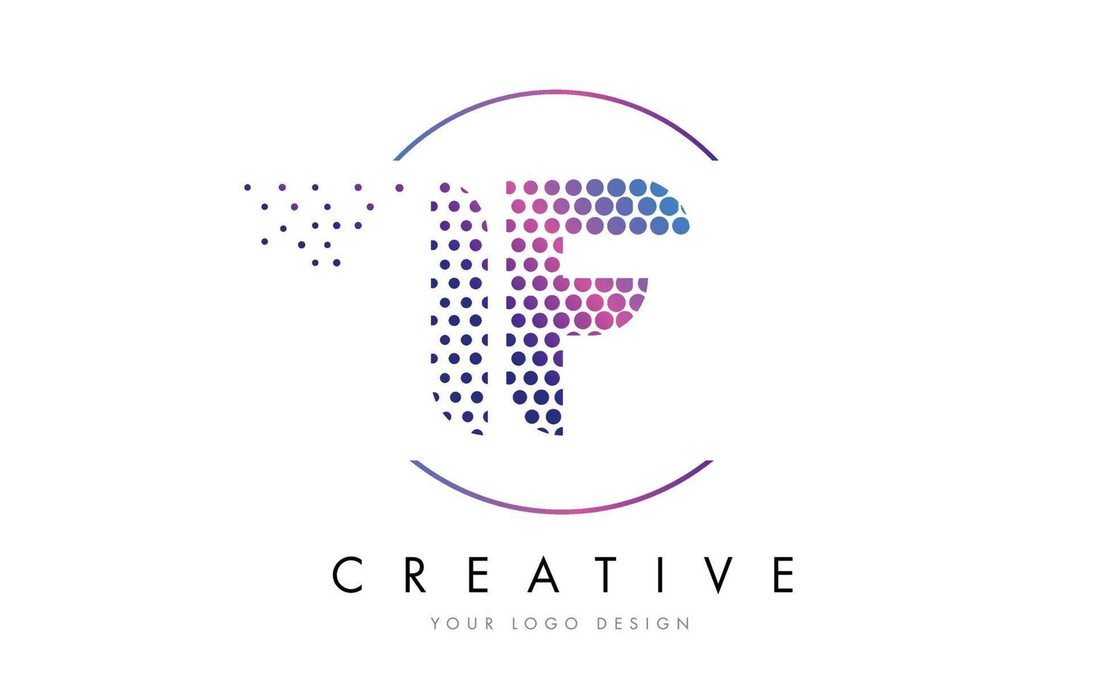 IF I F Pink Magenta Dotted Bubble Letter Logo Design Vector