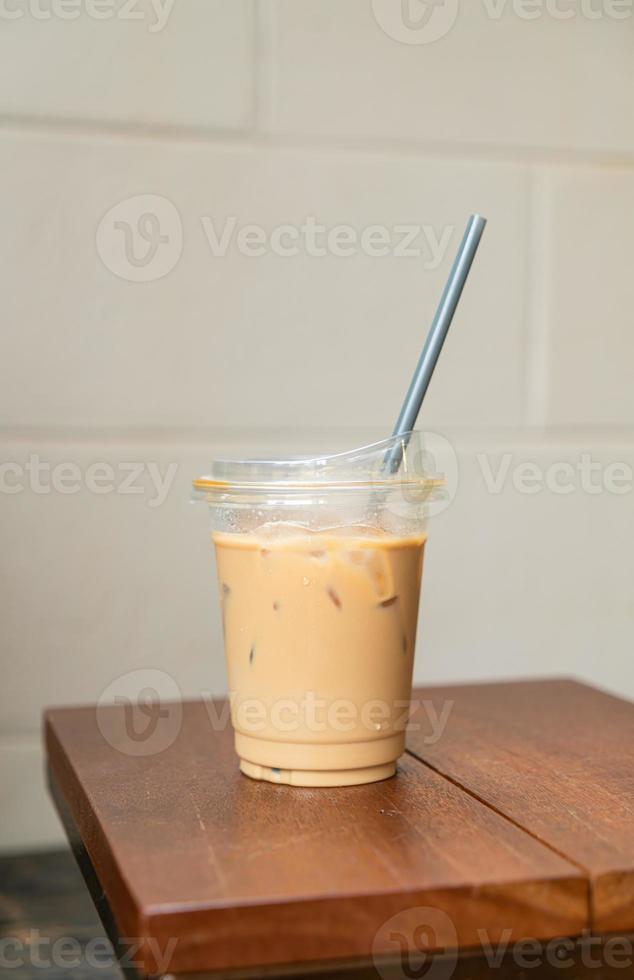 latte coffee in take away glass photo