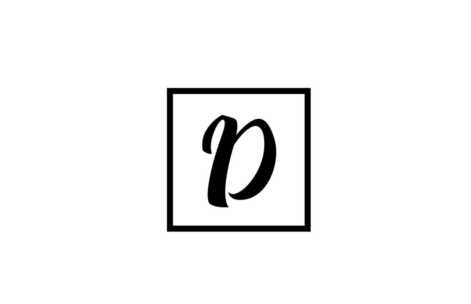 Ícono del logotipo de la letra del alfabeto d. diseño simple en blanco y negro para negocios y empresas vector