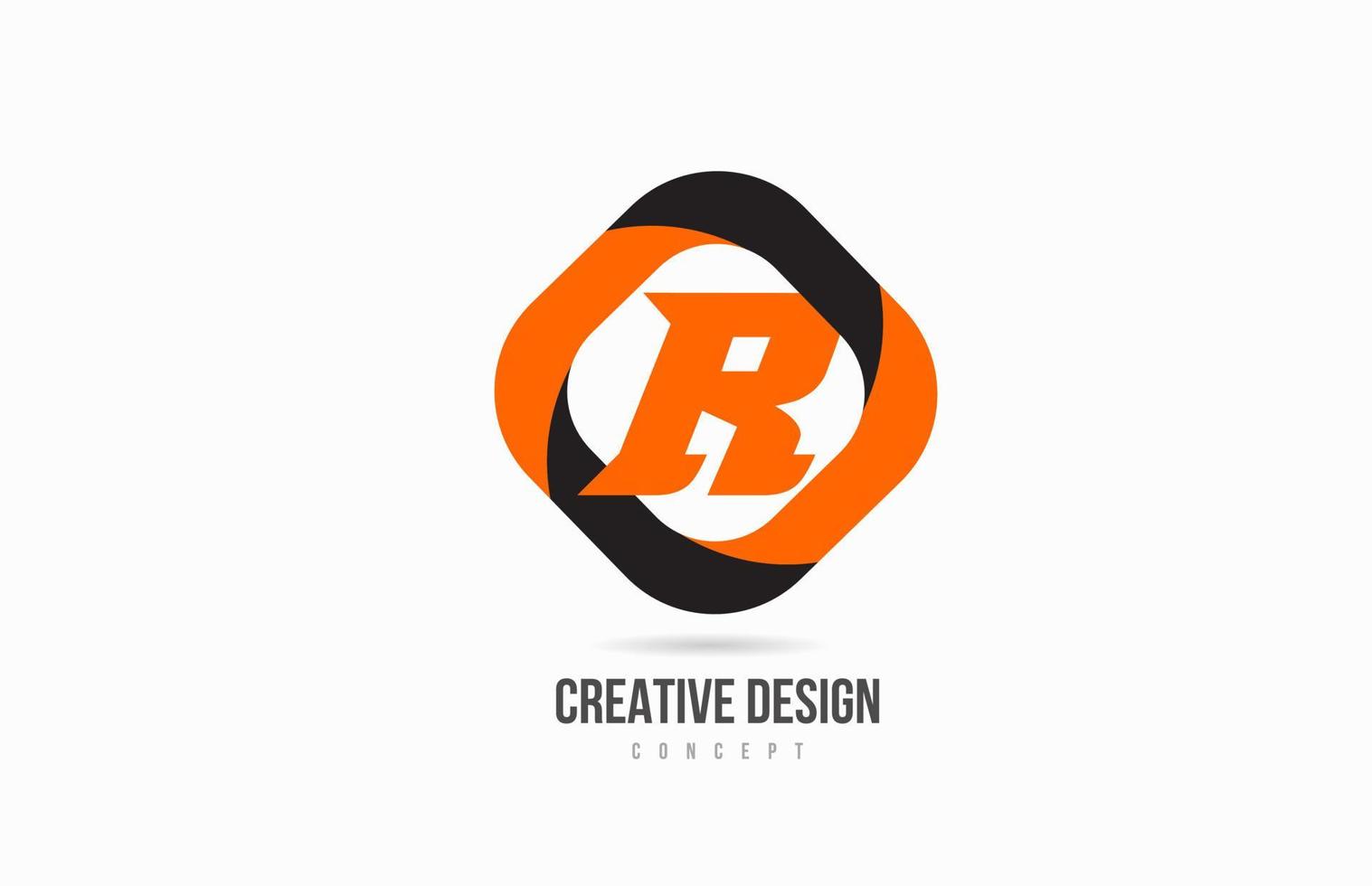 icono del logotipo de la letra del alfabeto r en color naranja. diseño para negocios y empresa vector