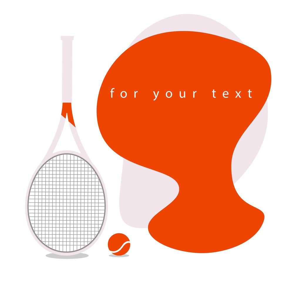 White tennis racket with a bright place for text. Tennis rackets on a white background isolated. vector