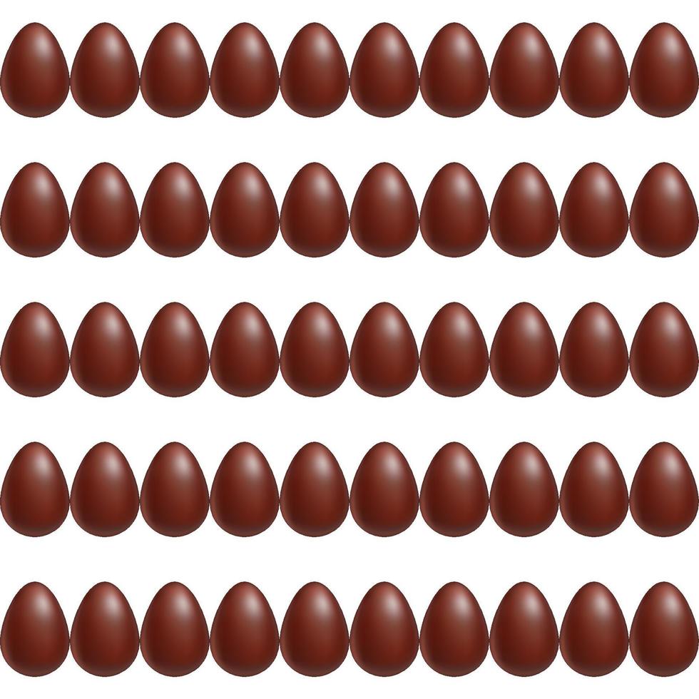 patrón sin costuras de huevos 3d de chocolate. los huevos de chocolate con leche son lineales. ilustración de stock vectorial. vector