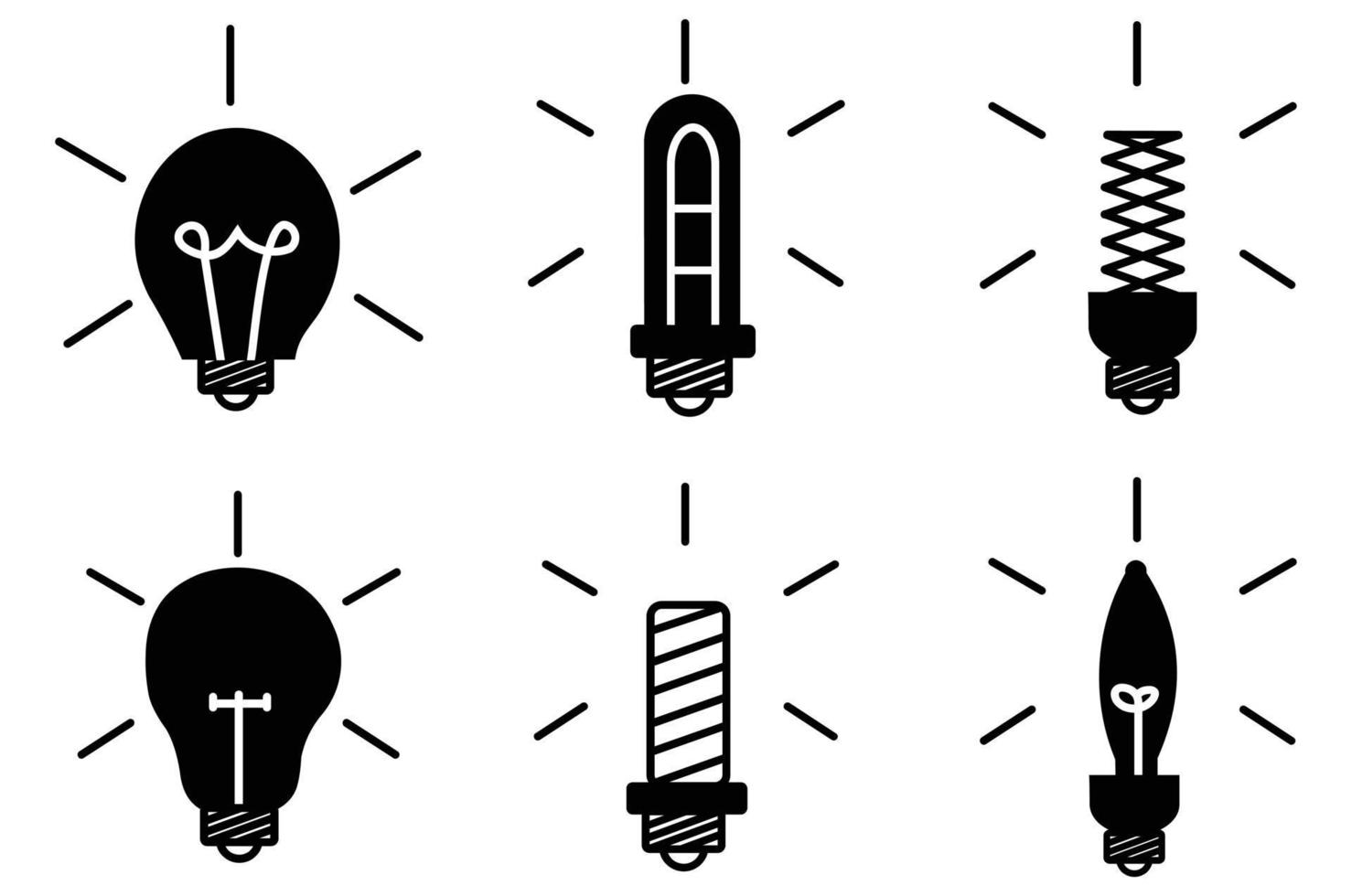 Simple Set of Light Bulb Related Vector Line Icons, Classic Lamp.