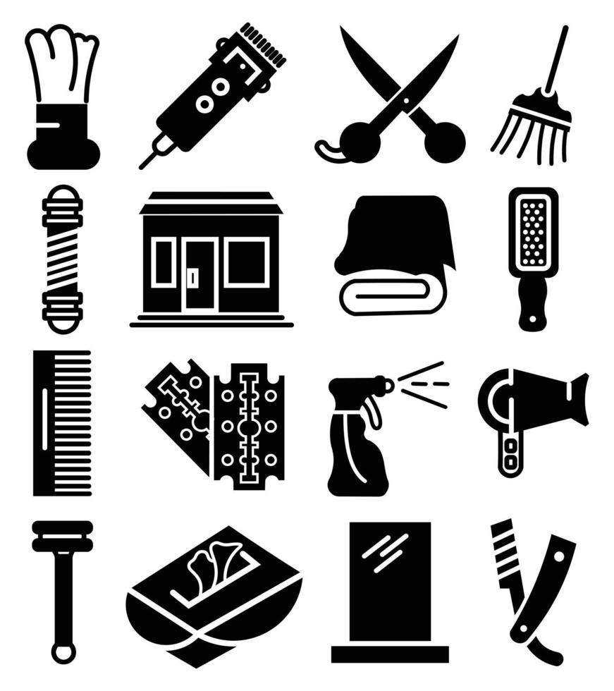 Set line Classic Barber shop pole,Blade razor icon. vector