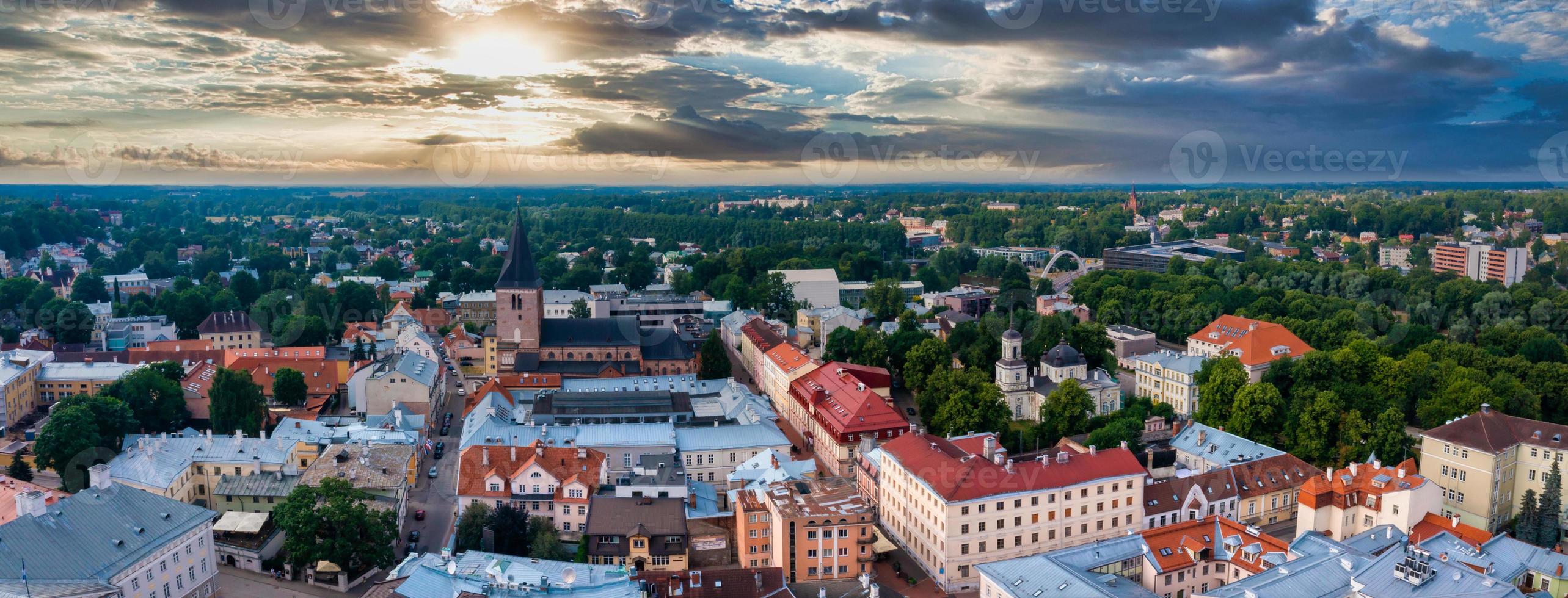 Cityscape of Tartu town in Estonia. photo
