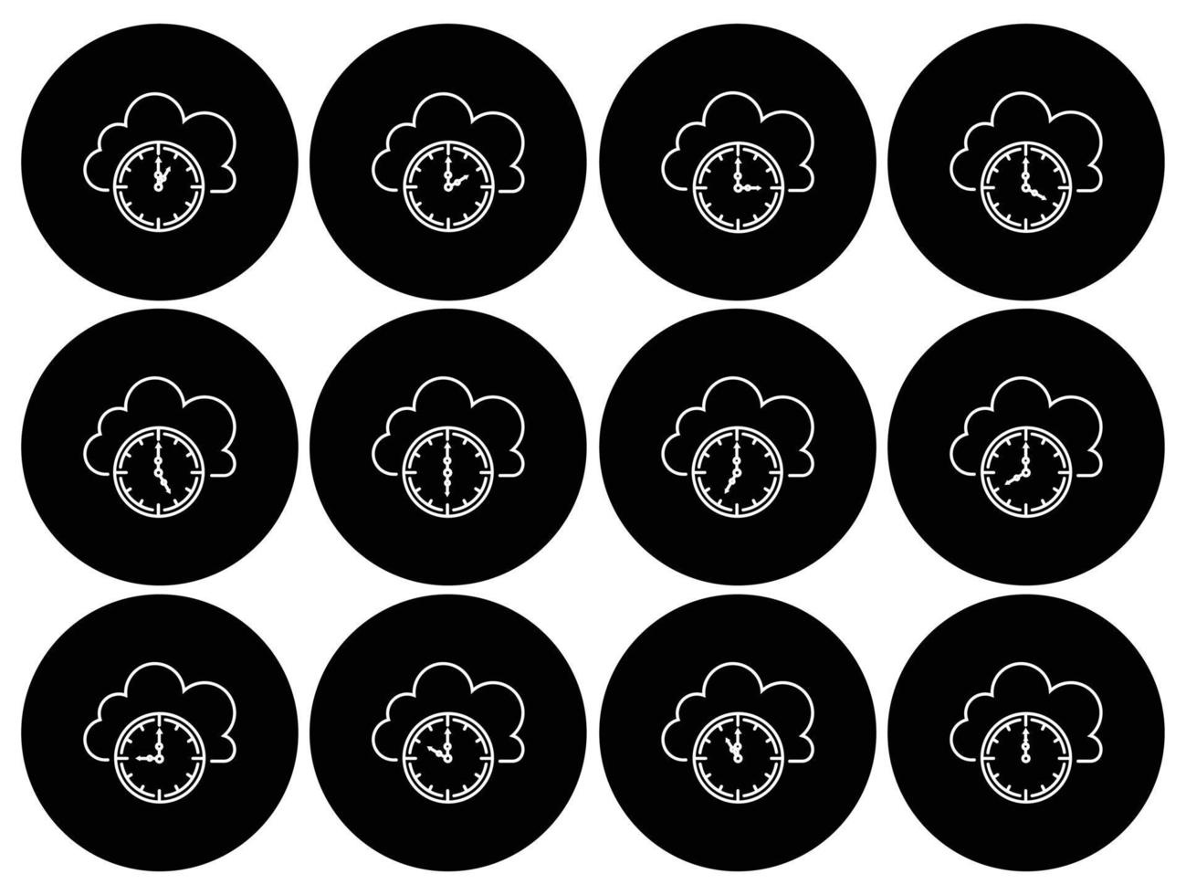 Simple cloud with alarm clock , Cloud computing time.Timer with cloud outline vector