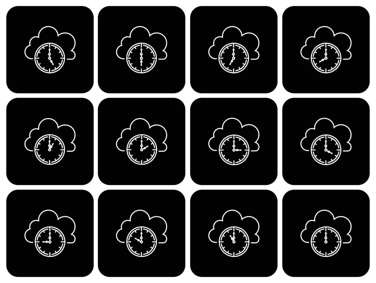 Simple cloud with alarm clock , Cloud computing time.Timer with cloud outline vector