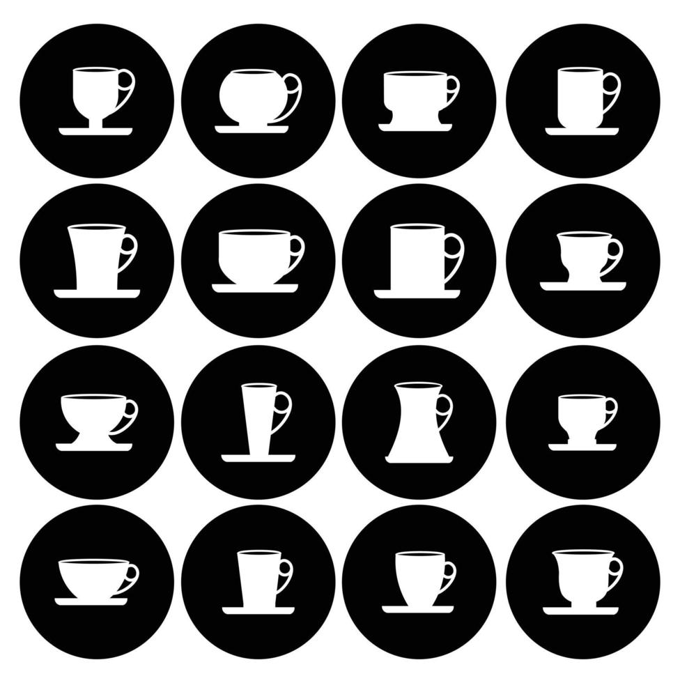 conjunto plano de iconos de línea de copa de cóctel, colección de símbolo de vector de contorno, conjunto de vidrio incluye iconos planos