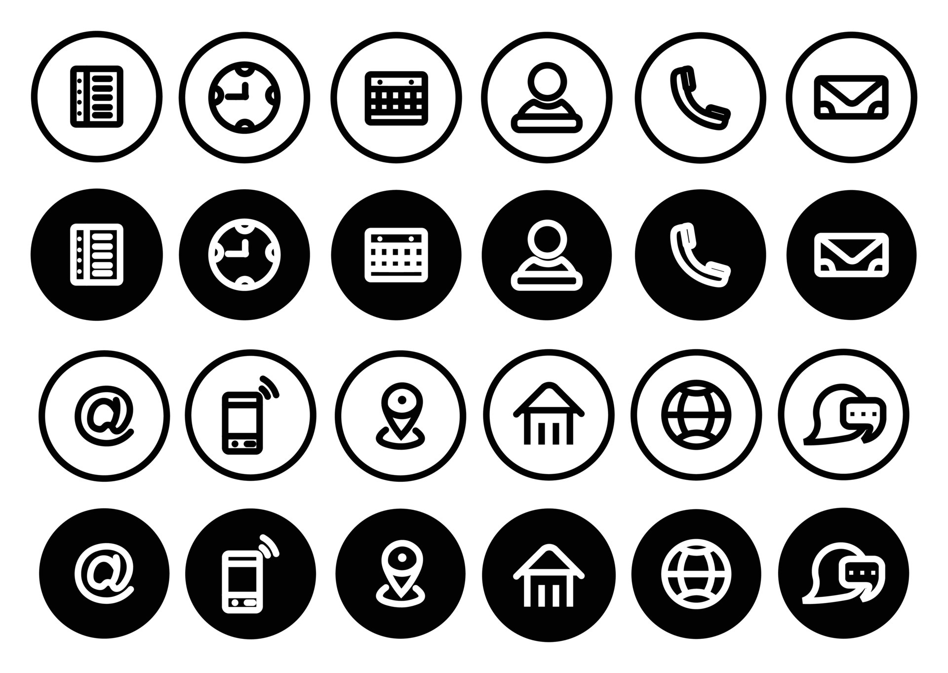 Web Icon Set. Business Card Contact Information Icons. Contact Us Icon Set  Royalty Free SVG, Cliparts, Vectors, and Stock Illustration. Image  167190238.