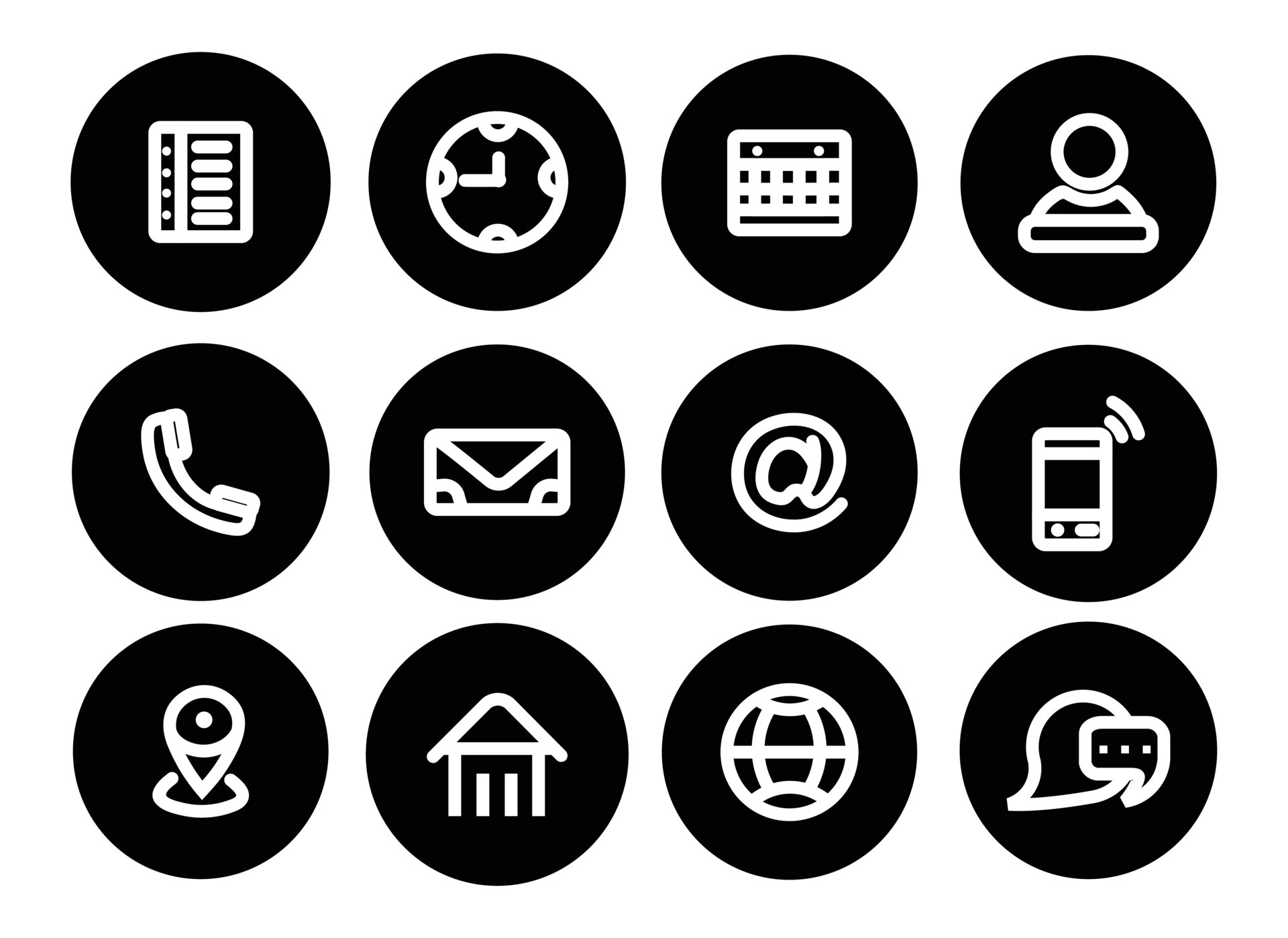 Web Icon Set. Business Card Contact Information Icons. Contact Us Icon Set  Royalty Free SVG, Cliparts, Vectors, and Stock Illustration. Image  167190238.