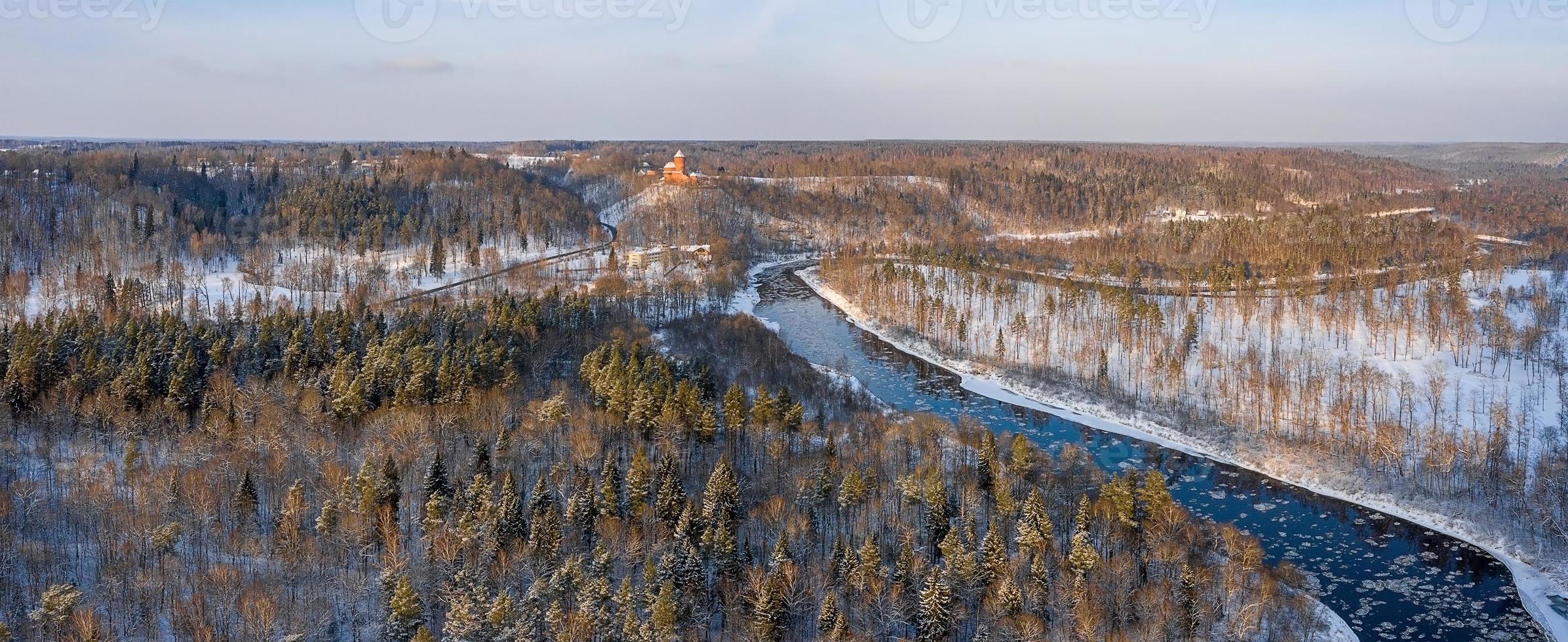 Classic close-up view of famous castle in scenic morning light at sunrise on a beautiful cold sunny day in winter. photo