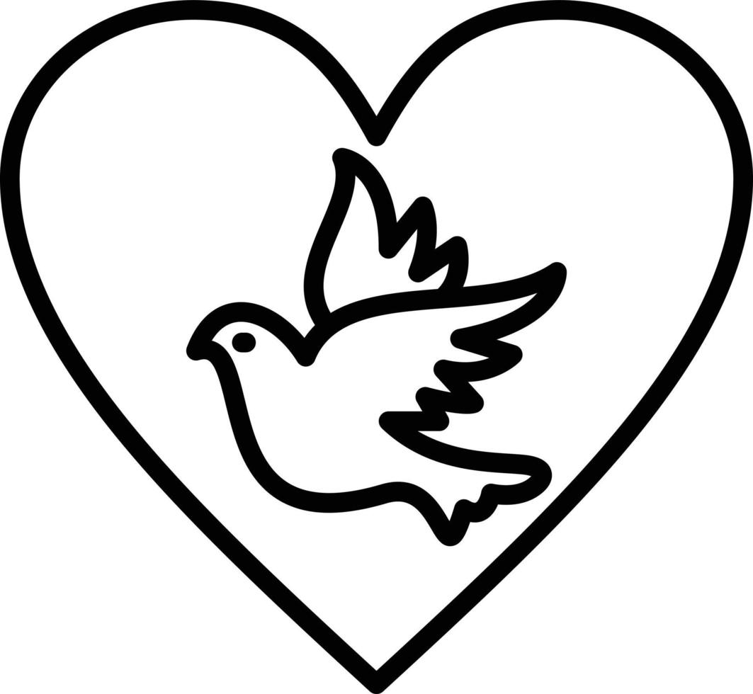 Dove with Heart Icon Style vector