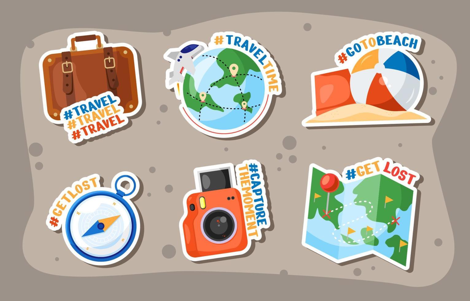 Collection of Travel Sticker vector