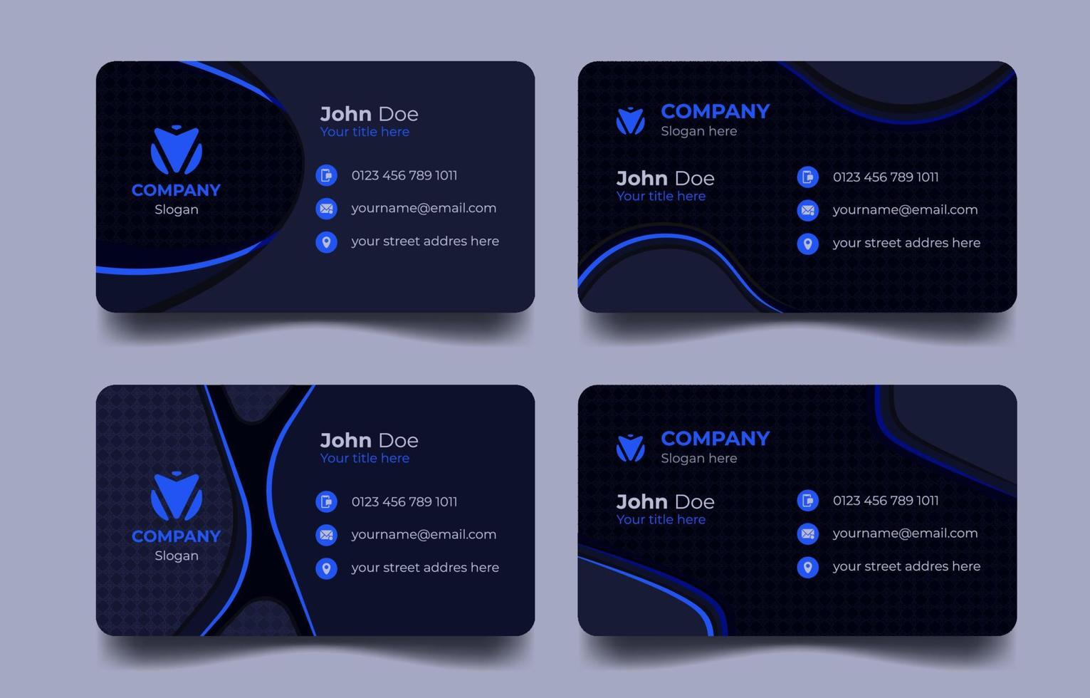 Abstract Blue Business Card Template vector