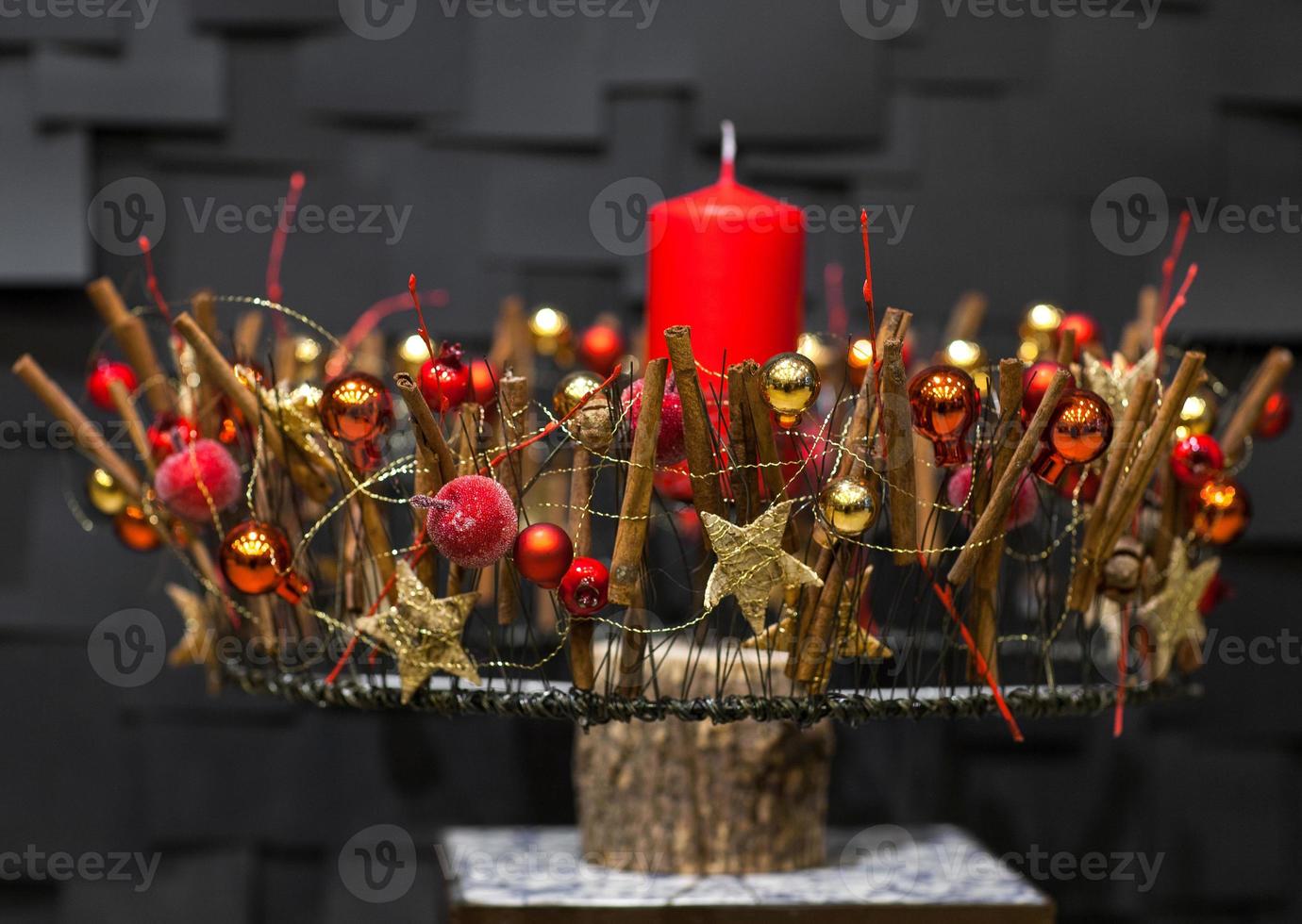 Christmas decorative candle decorated photo