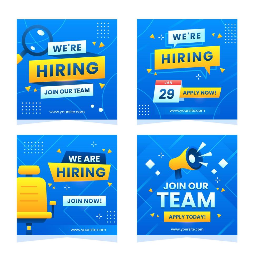 Job Hiring Social Media Post vector