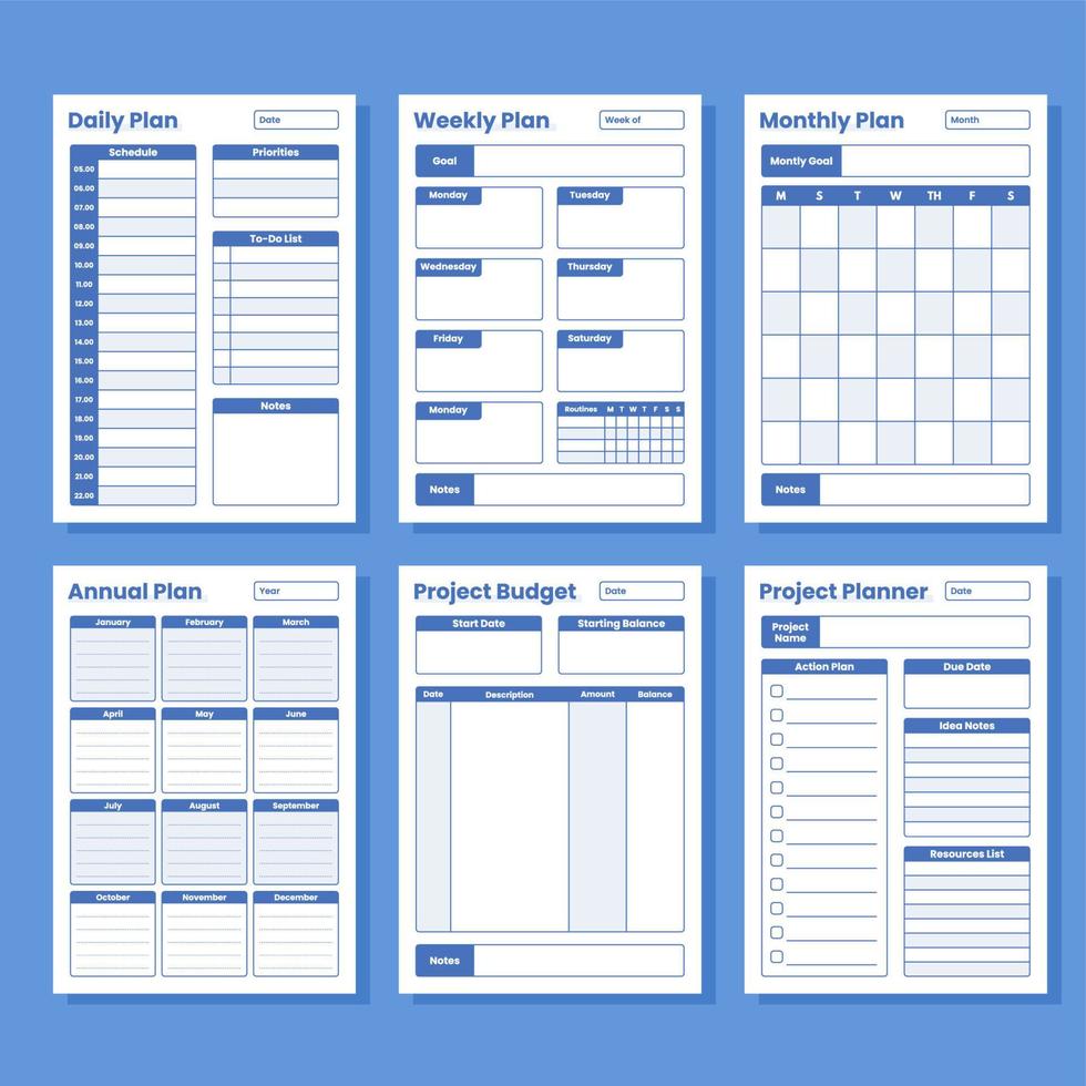 Blue Business Journal Planner vector