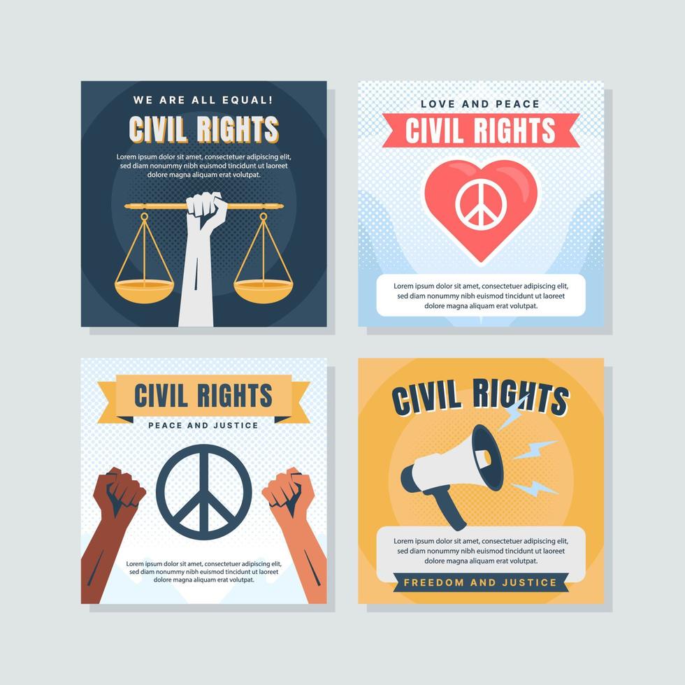 Civil Rights Social Media Posts vector