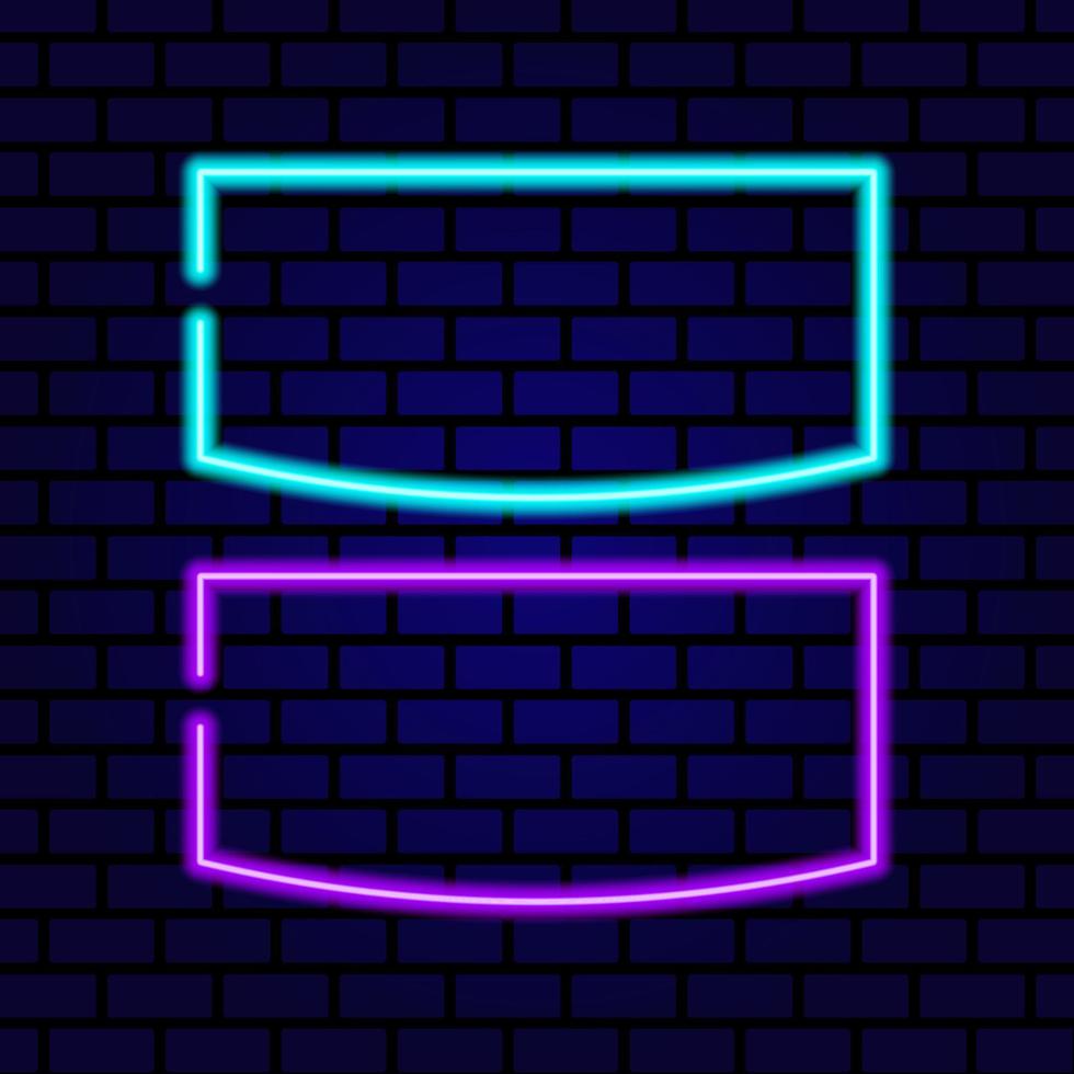 Neon signboard. Vintage frame. Retro neon lamp with Space for text. Vector illustration.
