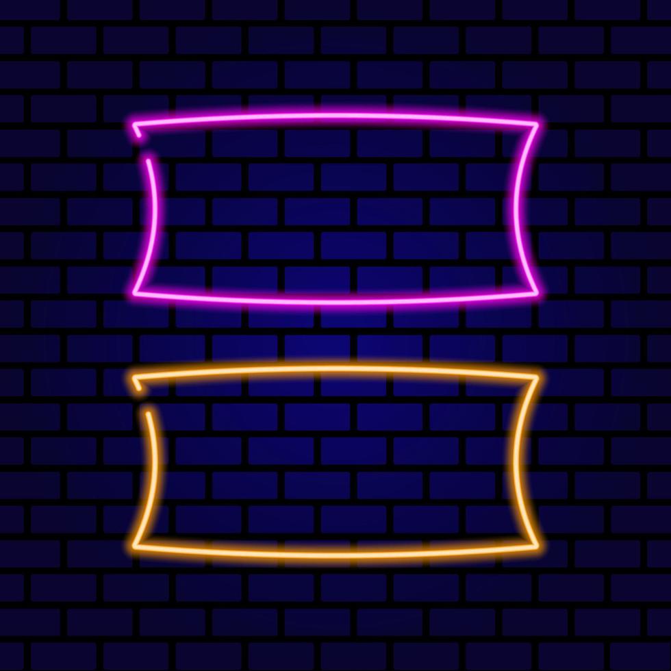 Neon signboard. Vintage frame. Retro neon lamp with Space for text. Vector illustration.