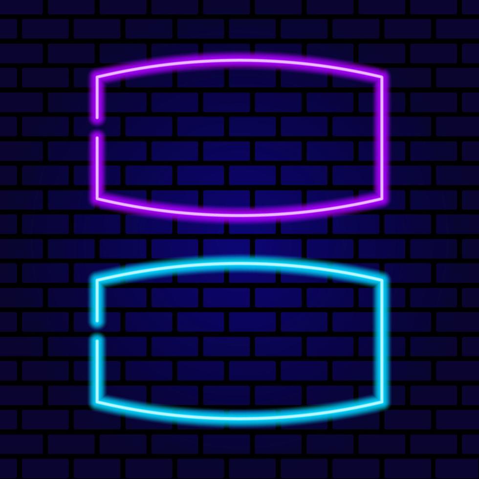 Neon signboard. Vintage frame. Retro neon lamp with Space for text. Vector illustration.