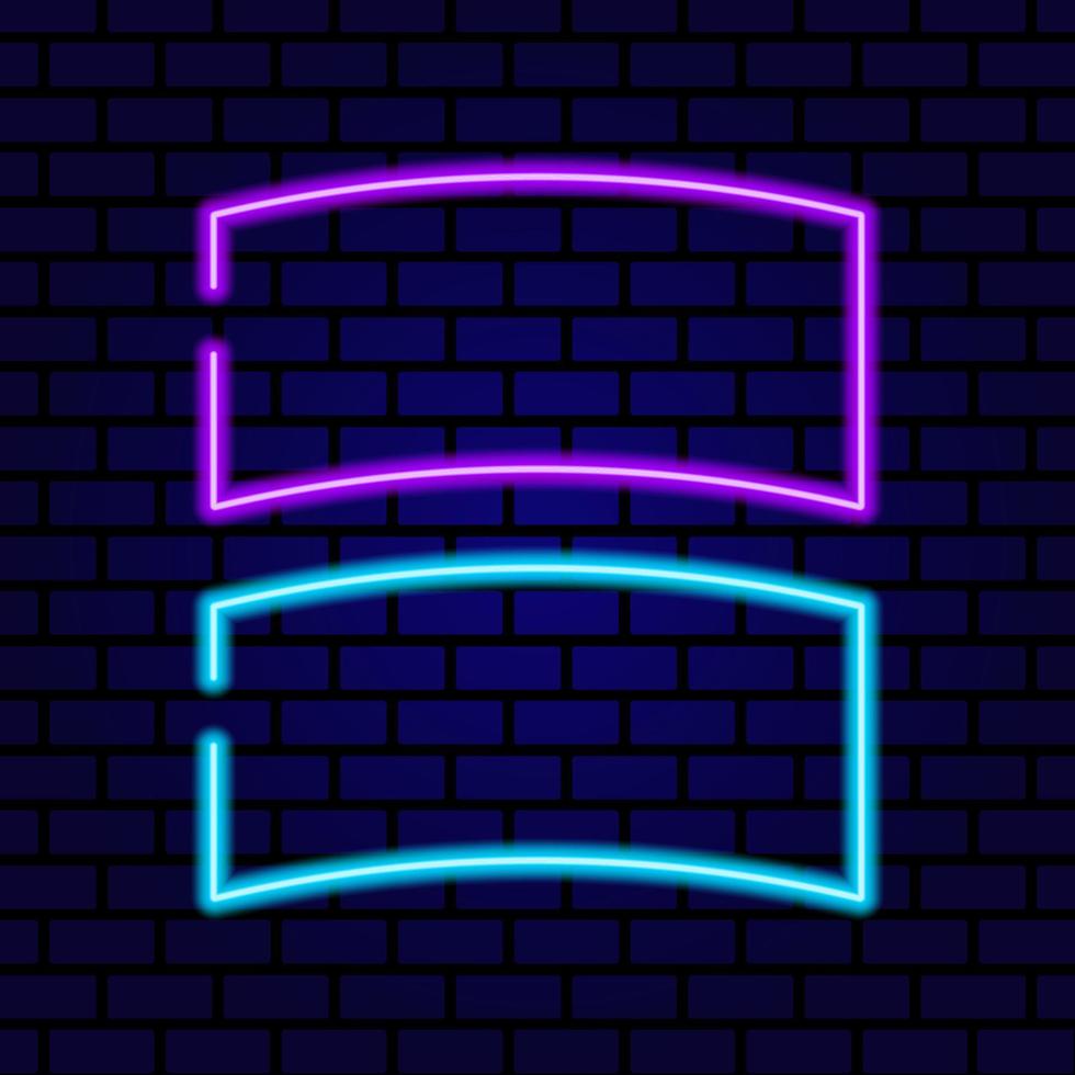 Neon signboard. Vintage frame. Retro neon lamp with Space for text. Vector illustration.