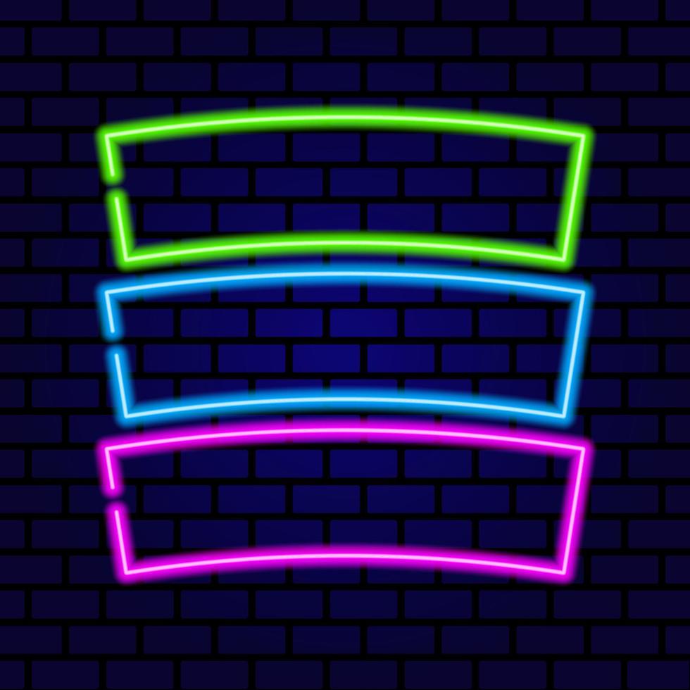Neon signboard. Vintage frame. Retro neon lamp with Space for text. Vector illustration.